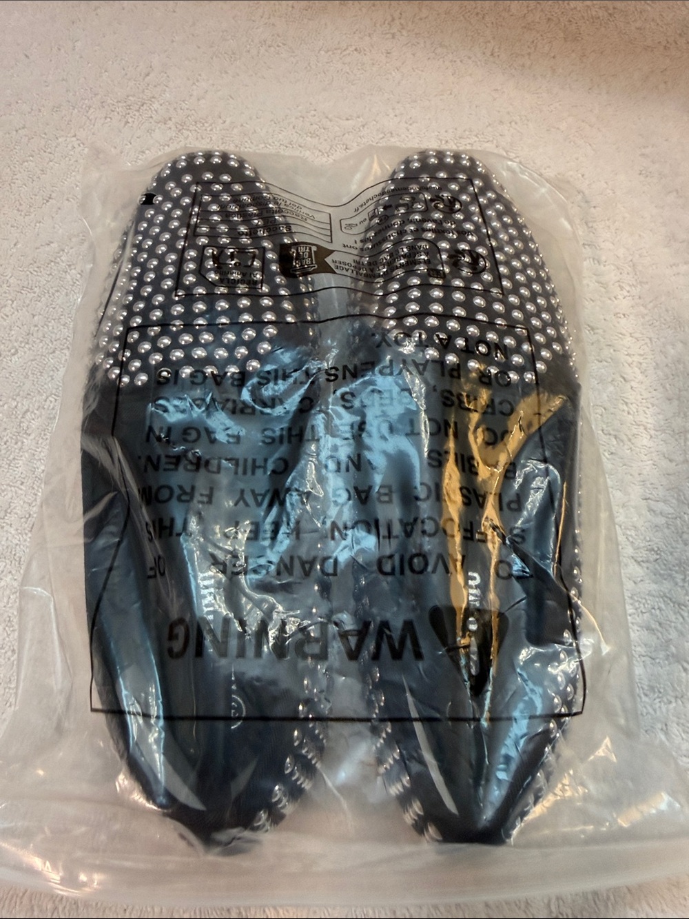 Studded Black Slip-On Flats with Silver Accents - Picture 7 of 7